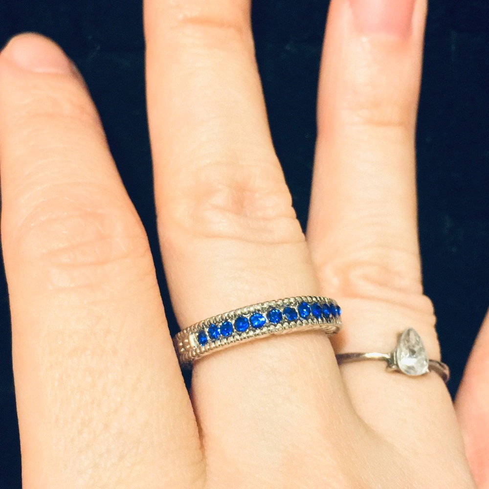 Lab Sapphire Ring Band